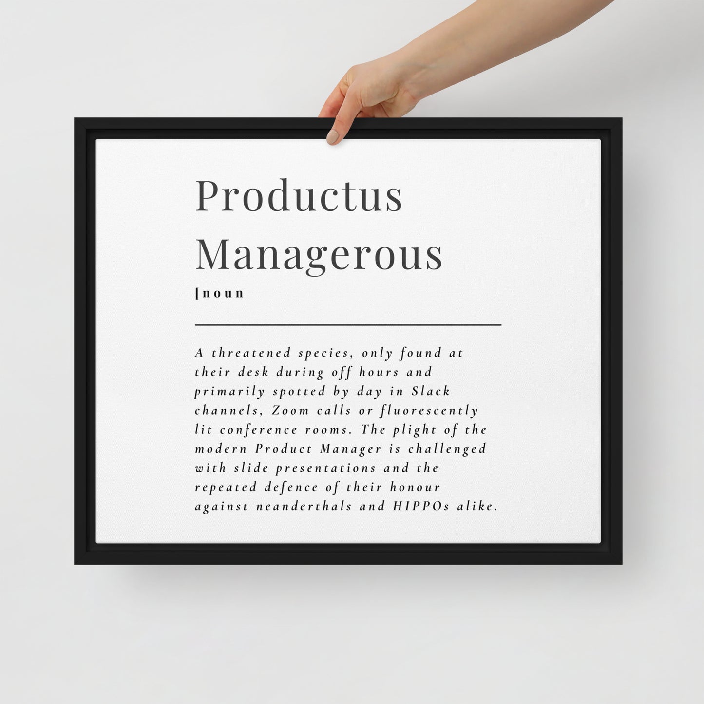 Productus Managerous Framed Canvas Print