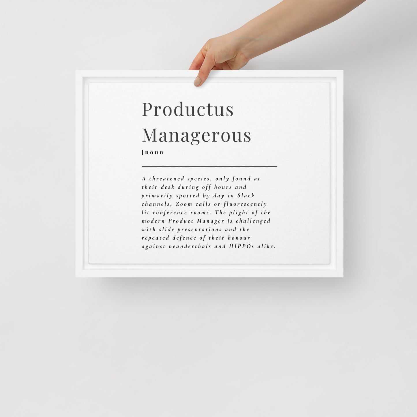 Productus Managerous Framed Canvas Print